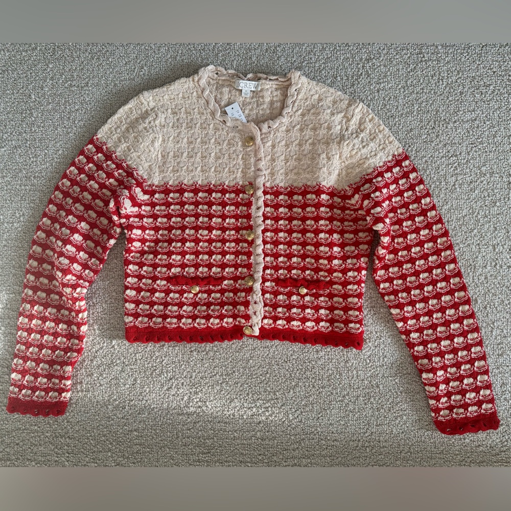 NWT J Crew Textured Crochet Lady Jacket (Cardigan)